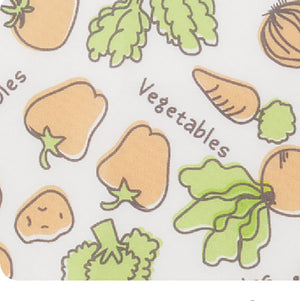 食事用エプロン はっ水加工 洗濯機乾燥機可 お年寄り食事 介護 やさい柄