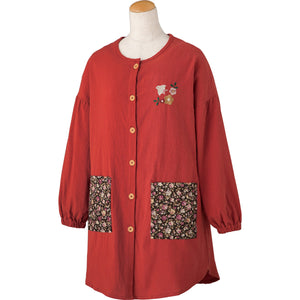 前開きスモック 汚れ防止 前開き脱ぎ着簡単 手口ゴム入り 通年 LG M~L