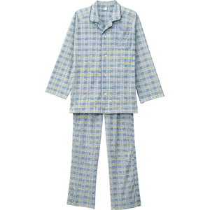 ワンタッチテープ+フルオープンパジャマ オムツ交換点滴時 通年 紳士 BL M