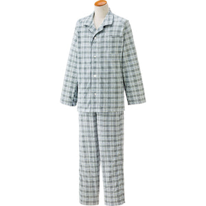 ワンタッチテープ+フルオープンパジャマ オムツ交換点滴時 通年 紳士 GY S