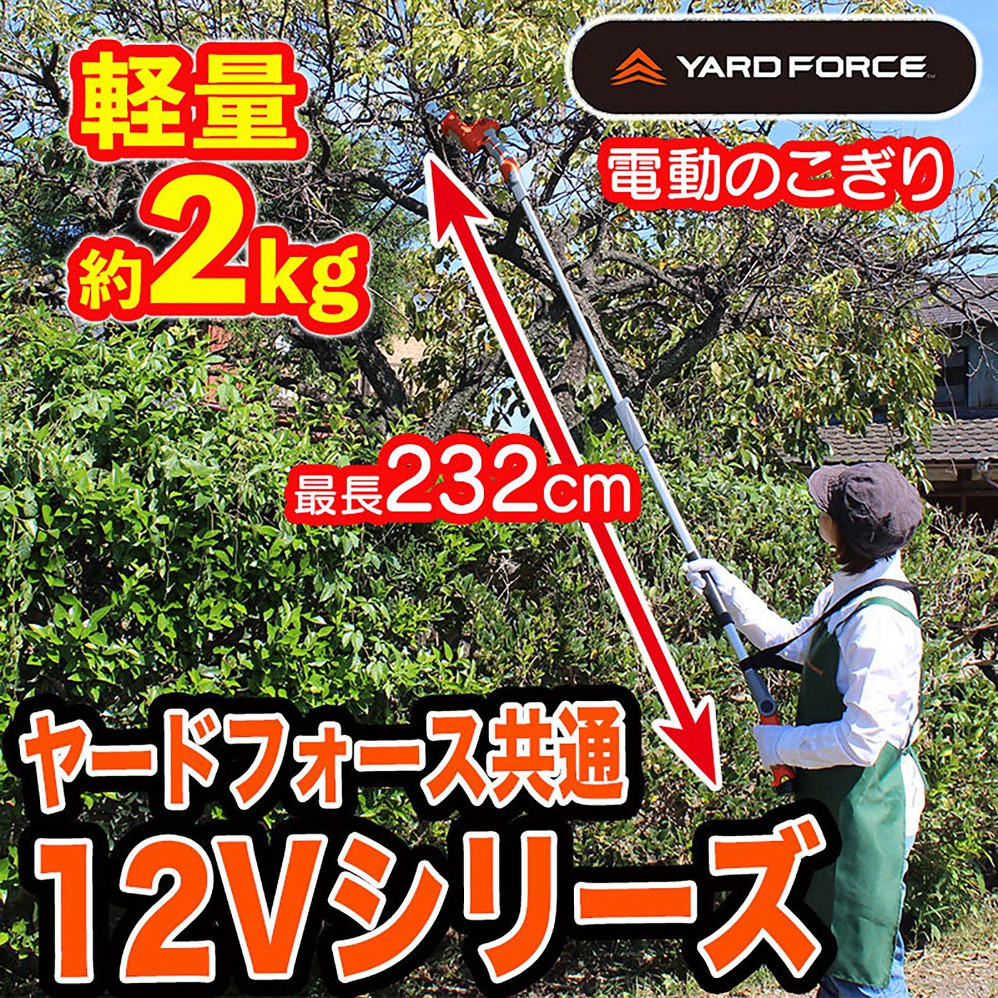 YARDFORCE 12Vコードレス2WAY電動のこぎり 家庭用 充電式