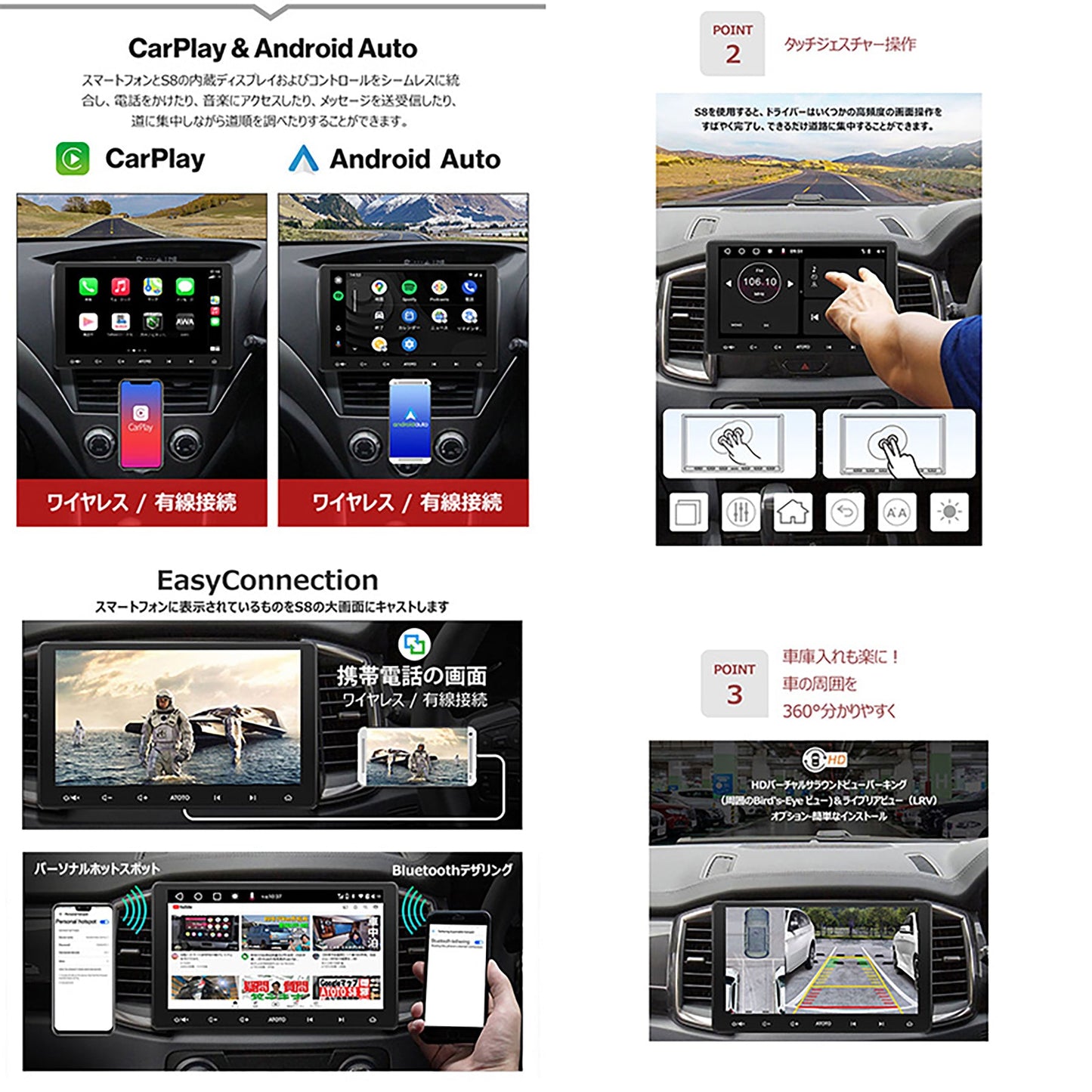 ATOTO S8 車載カーナビ S8G2113LT 10.1インチ 後付け カーオーディオ