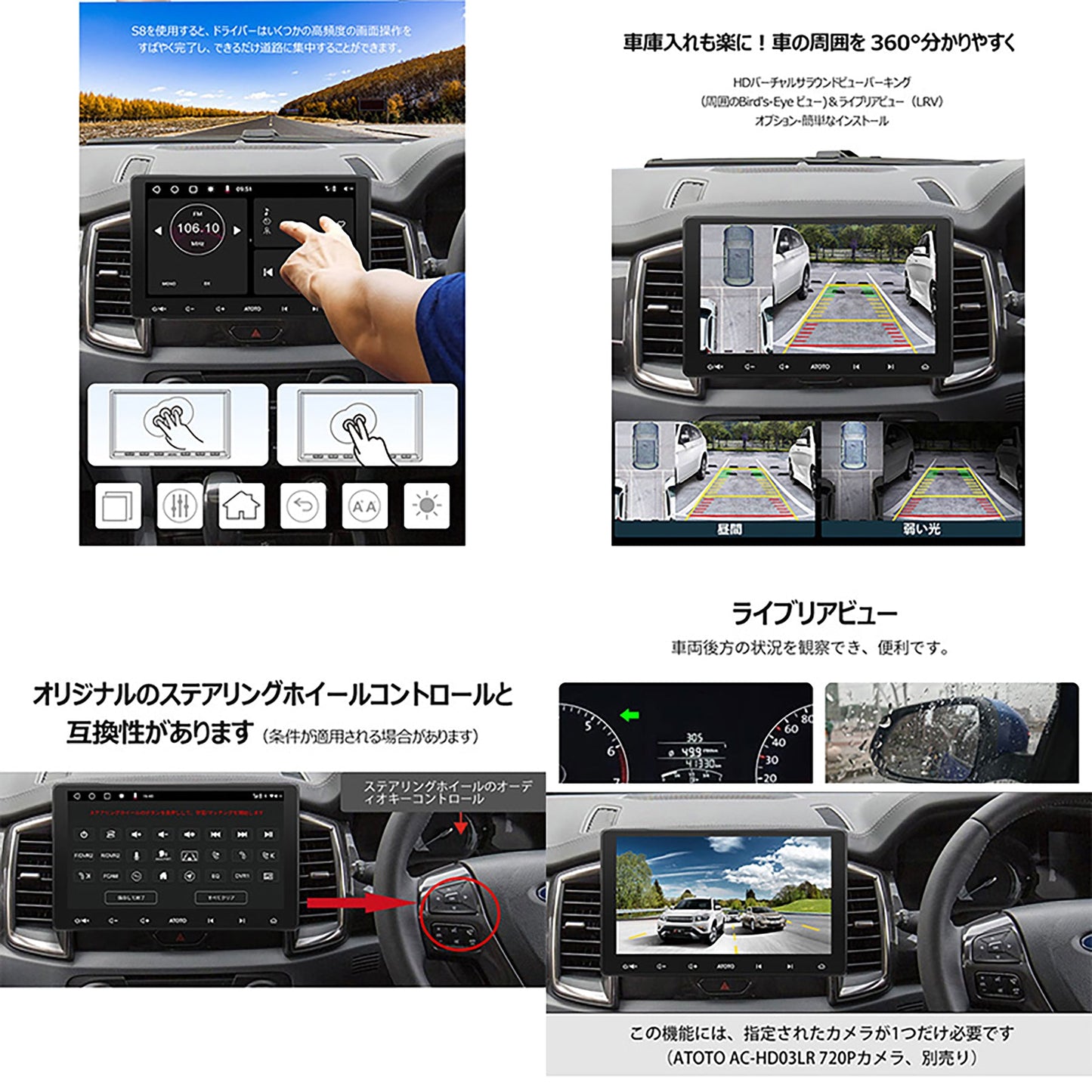 ATOTO S8U2118PR 10インチ カーナビ 2din 後付け カーオーディオ