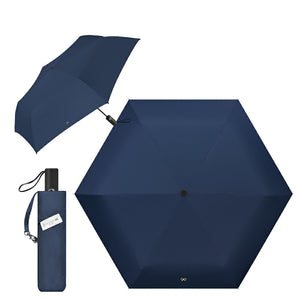 折りたたみ日傘 ワンタッチ自動開閉 軽量6本骨 完全遮光 ネイビーリボン