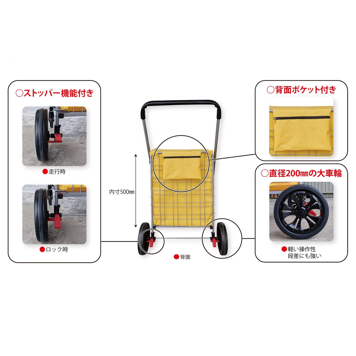 作業する方の意見を取り入れた はたらくカート 黄