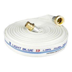 ライトブルーホース(散水用ホース)1.3MPa 25A×20m 黄銅製町野式金具