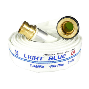 ライトブルーホース(散水用ホース)1.3MPa 40A×10m 黄銅製町野式金具