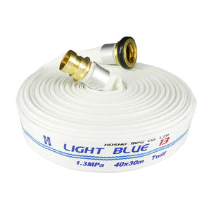 ライトブルーホース(散水用ホース)1.3MPa 40A×30m 黄銅製町野式金具