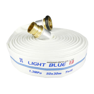 ライトブルーホース(散水用ホース)1.3MPa 65A×10m 黄銅製町野式金具