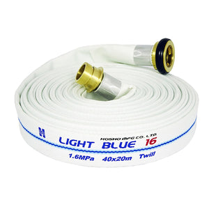ライトブルーホース(散水用ホース)1.6MPa 40A×20m 黄銅製町野式金具