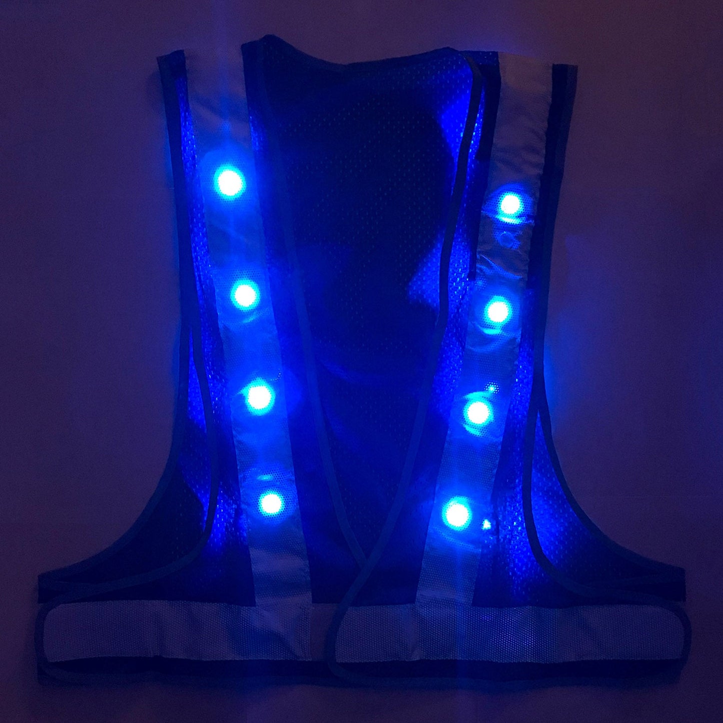 LEDオールシーズンメッシュベスト「光輝」 青色 LED-ASV-BW-B