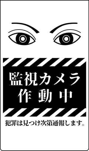 ニューコーンサイン 防犯標識 ホワイト CPW-02 監視カメラ作動中