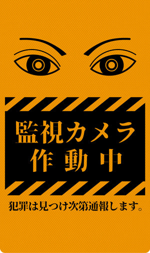 ニューコーンサイン 防犯標識 蛍光オレンジ CPO-02 監視カメラ作動中