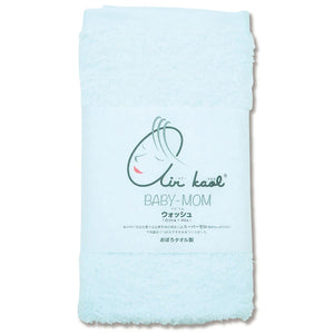 エアーかおる べビマム ウォッシュタオル 34×40 赤ちゃん用 柔らかい 繊細 そよ風ブルー