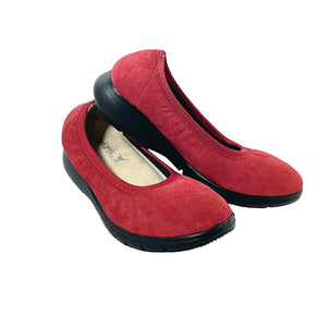 ラックラック 空飛ぶ洗えるパンプス 超軽量 撥水 丸洗いOK レッド 23cm