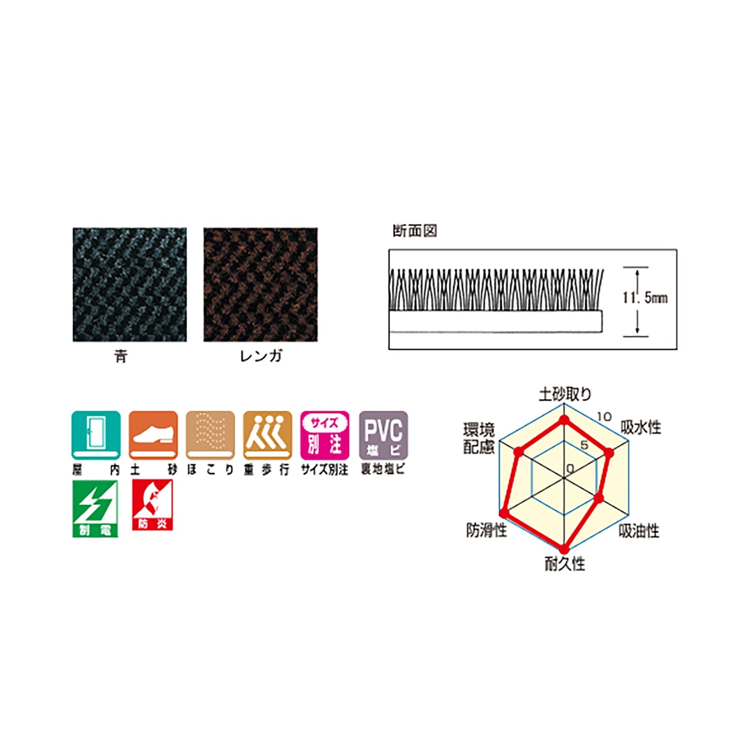 キングタフマット レンガ色 3サイズ展開