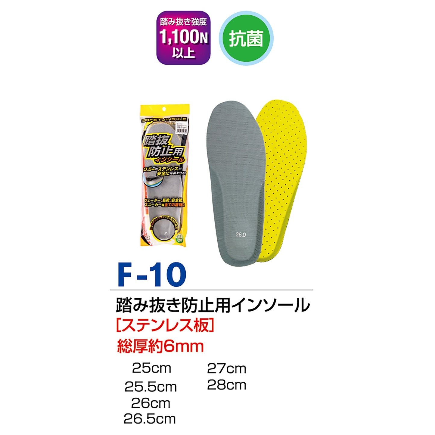 F-10 踏み抜き防止用インソール