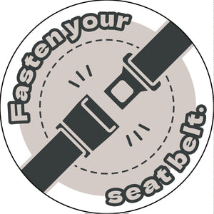 シートベルト着用ステッカー英語 グレー SBT-E01