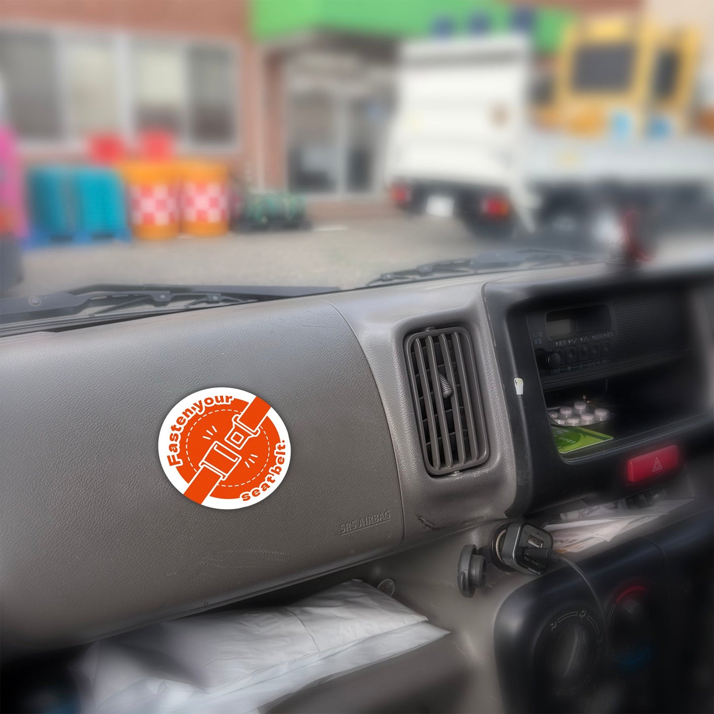 シートベルト着用ステッカー英語 ブラック SBT-E10