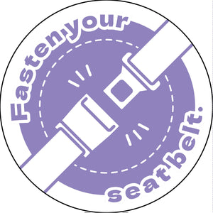 シートベルト着用ステッカー英語 パープル SBT-E02