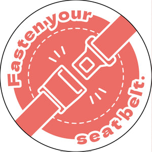 シートベルト着用ステッカー英語 ピンク SBT-E03