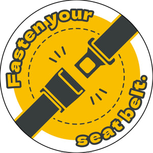 シートベルト着用ステッカー英語 イエロー SBT-E05