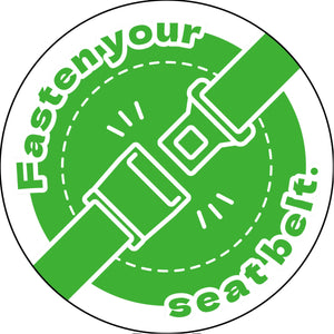 シートベルト着用ステッカー英語 グリーン SBT-E07