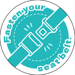 シートベルト着用ステッカー英語 ライトブルー SBT-E08