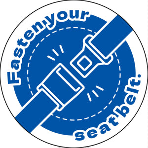 シートベルト着用ステッカー英語 ブルー SBT-E09