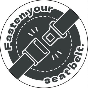 シートベルト着用ステッカー英語 ブラック SBT-E10