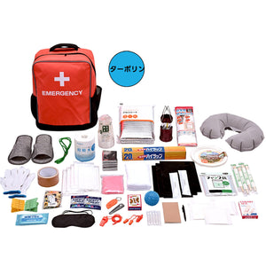 心のケア入り防災バッグ 37点(ターポリンリュック)
