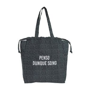 e.e.p.ラタプリントトート ドット/BK