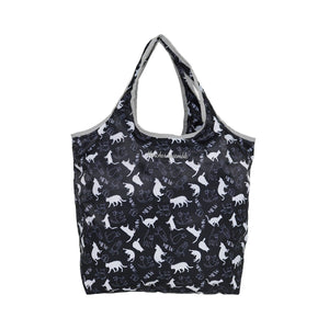 コンパクト保冷保温エコバッグ ネコ/BK