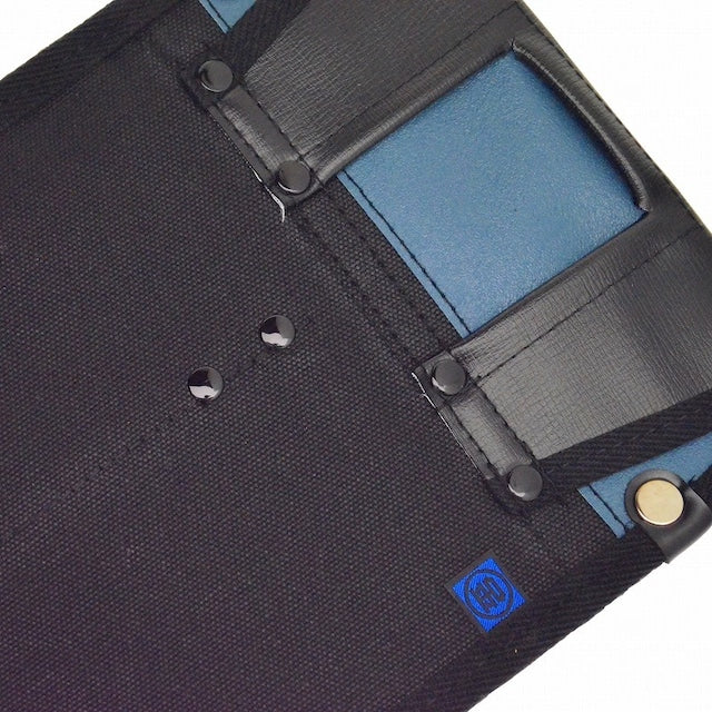 腰袋 内側ポケット付帆布/黒蛇柄