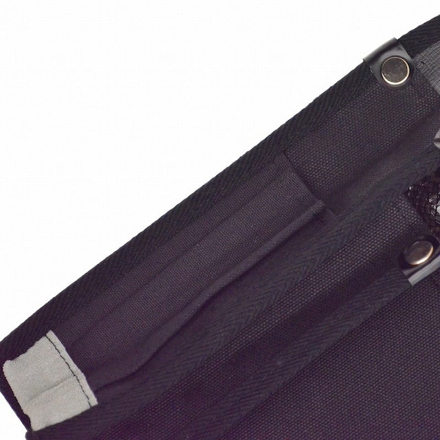 腰袋 内側ポケット付帆布/黒蛇柄