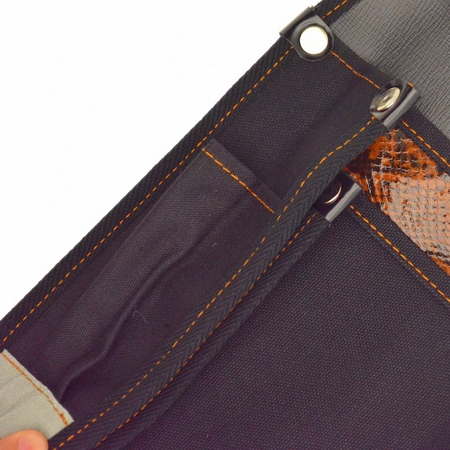 腰袋 内側ポケット付帆布/茶蛇柄