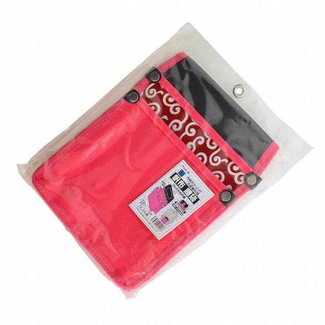 腰袋 内側ポケット付帆布/赤和柄