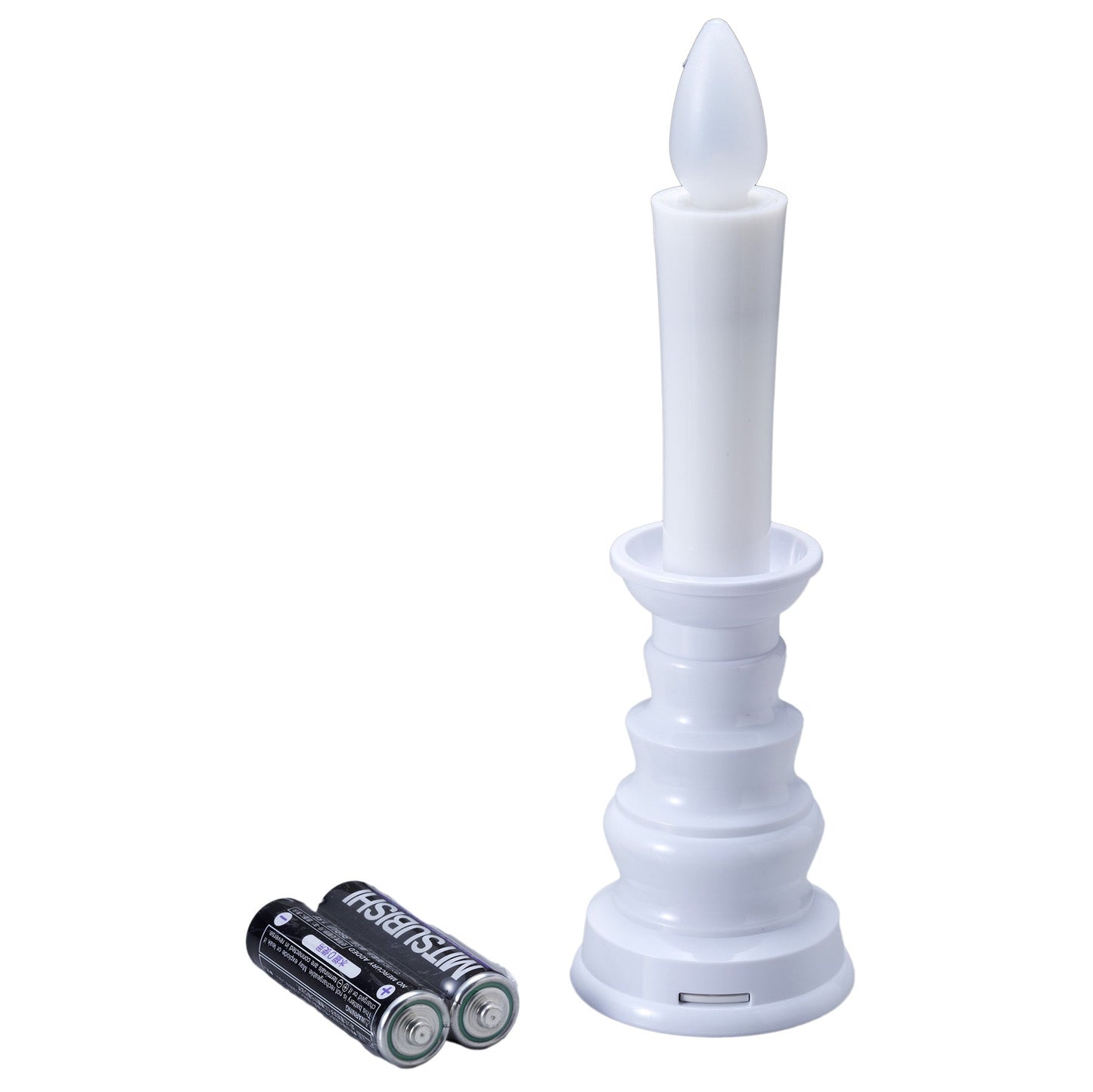 燭台付安心のろうそく(中)(電池付)【ARO-3201】ろうそく型LEDライト