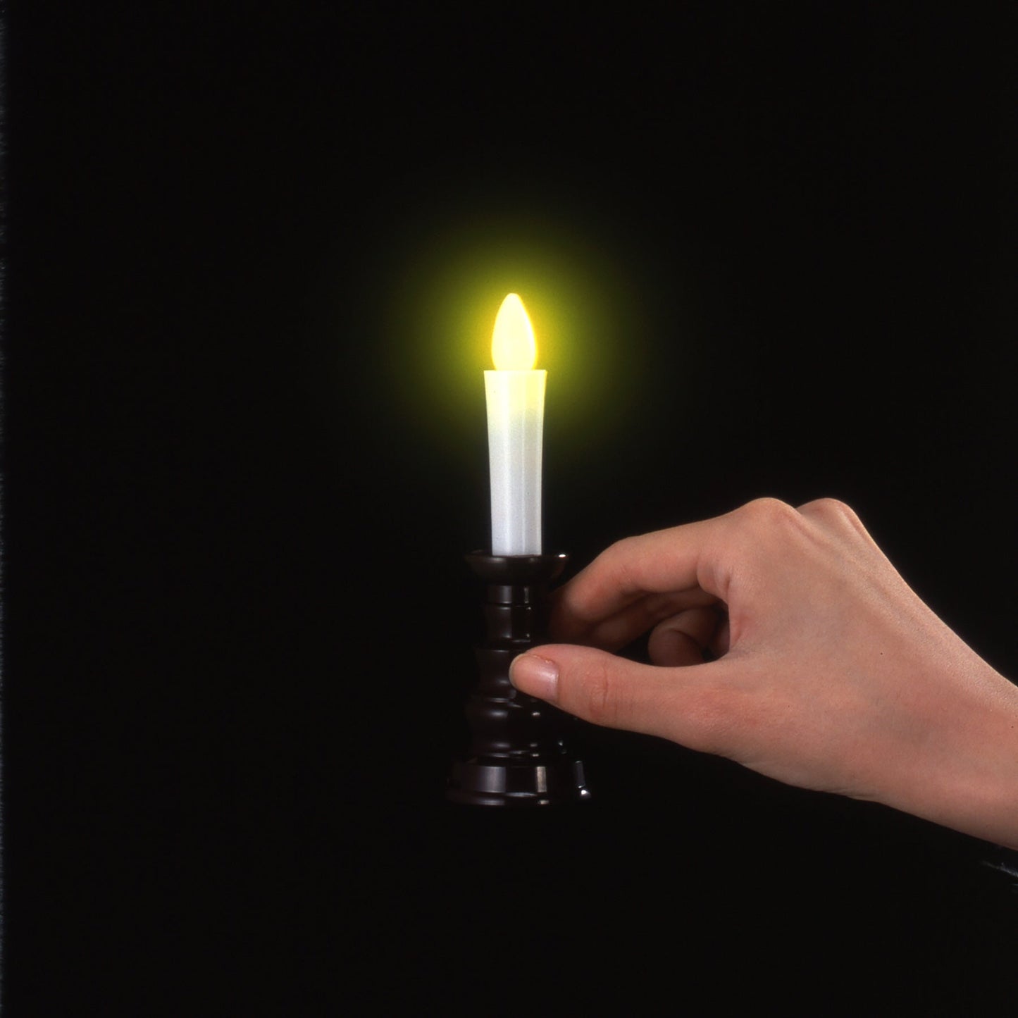 燭台付安心のろうそく(小)(電池付)【ARO-4202】ろうそく型LEDライト