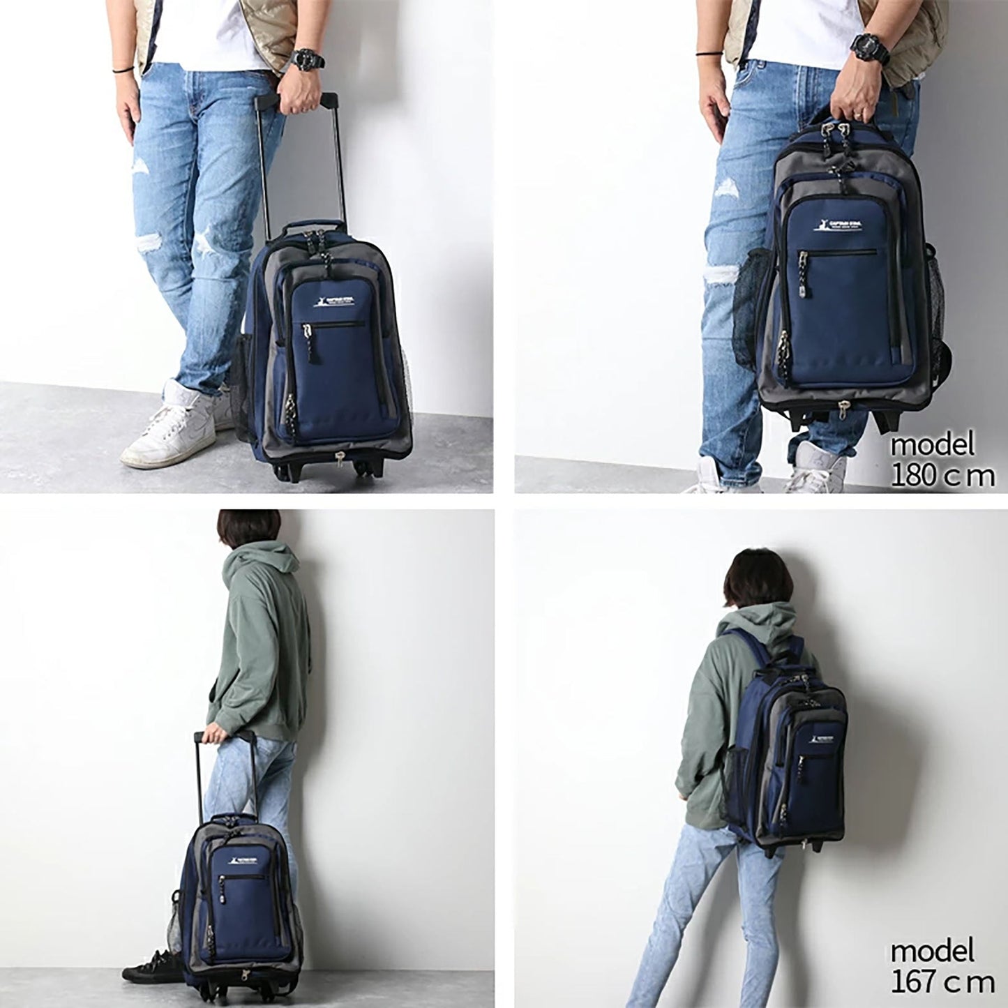 CAPTAIN STAG キャリーバッグ 1242 33L~48L オレンジ