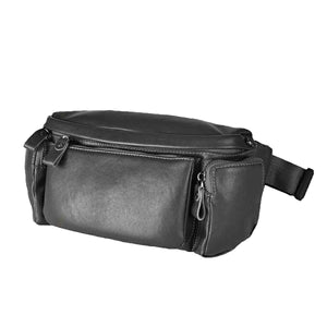 Troy Bros 牛革シボ ウエストバッグ 7031 ブラック
