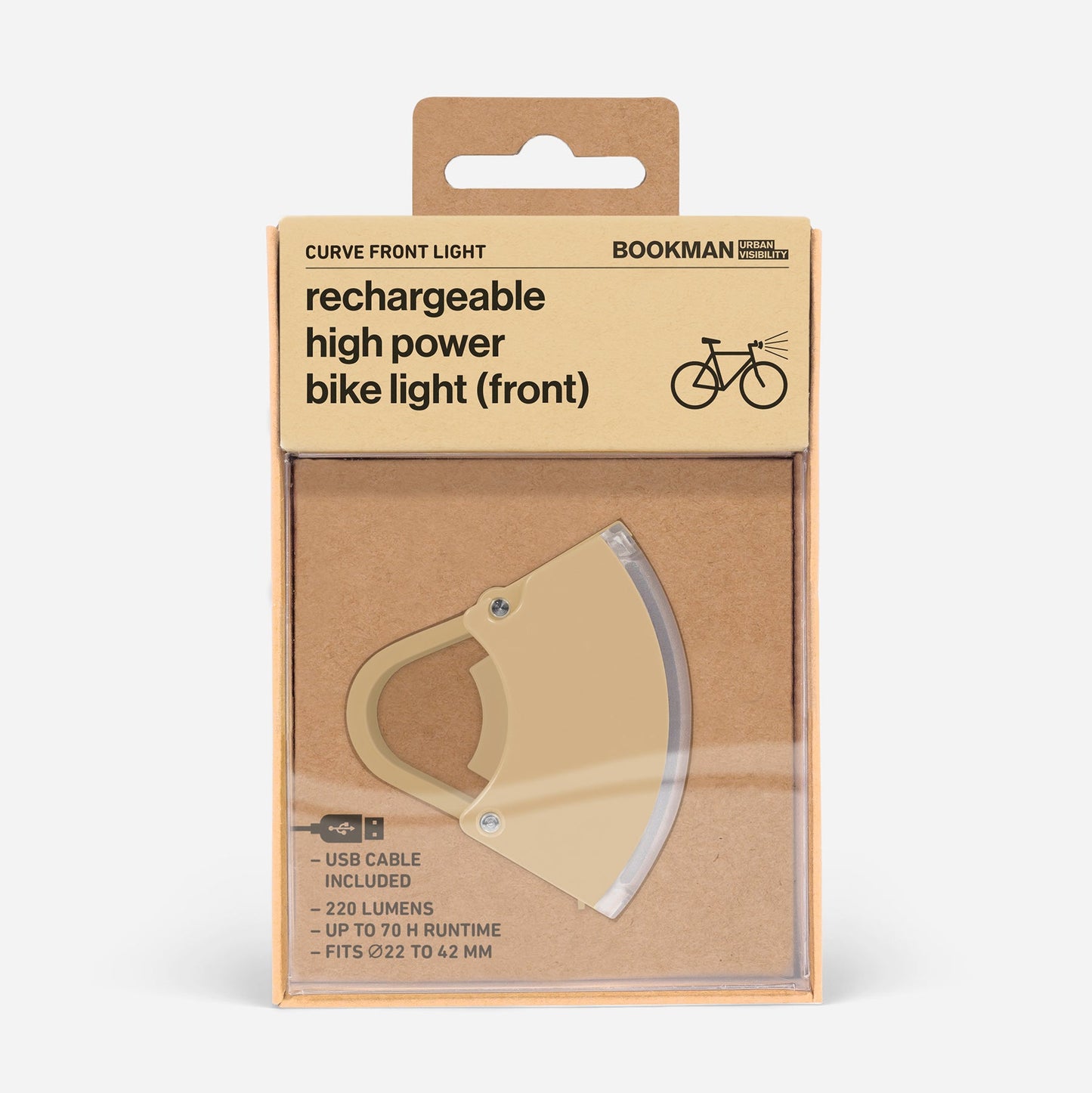 Curve Front Light 自転車用カーブフロントライト Beige