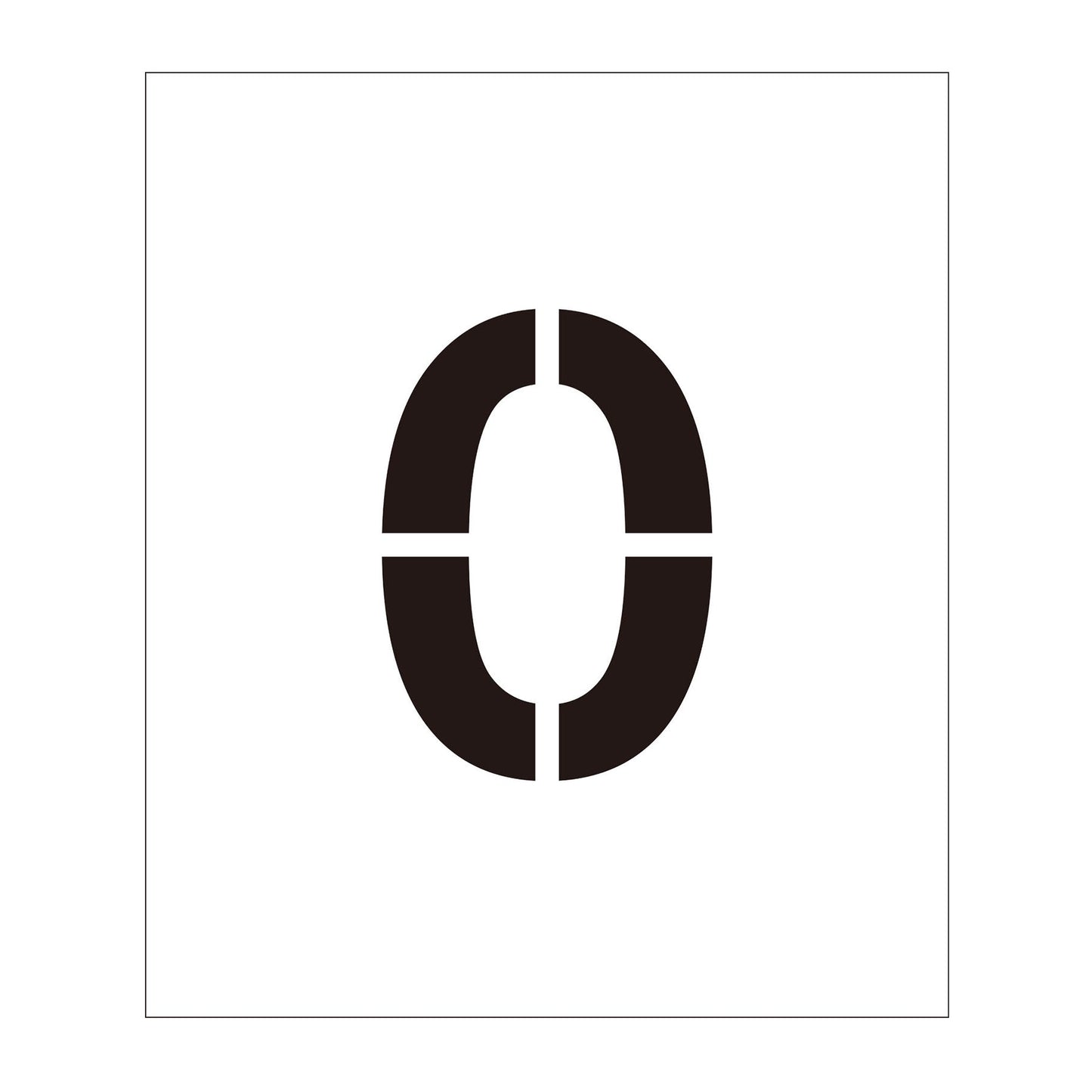 吹付けプレート ステンシル 文字高300 数字0 マグネット