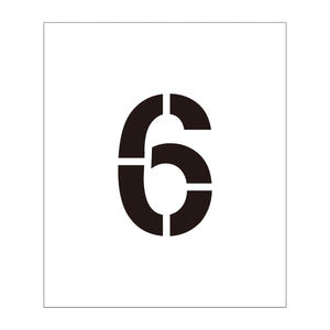 吹付けプレート ステンシル 文字高150 数字6 マグネット