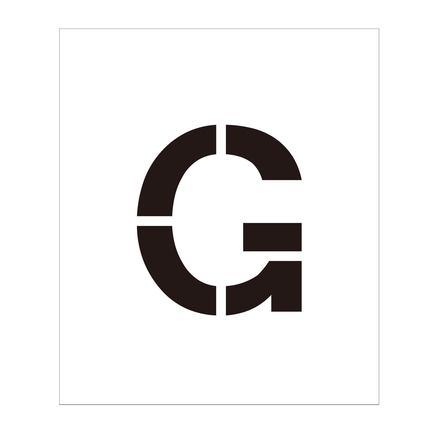 吹付けプレート ステンシル 文字高300 アルファベット G マグネット