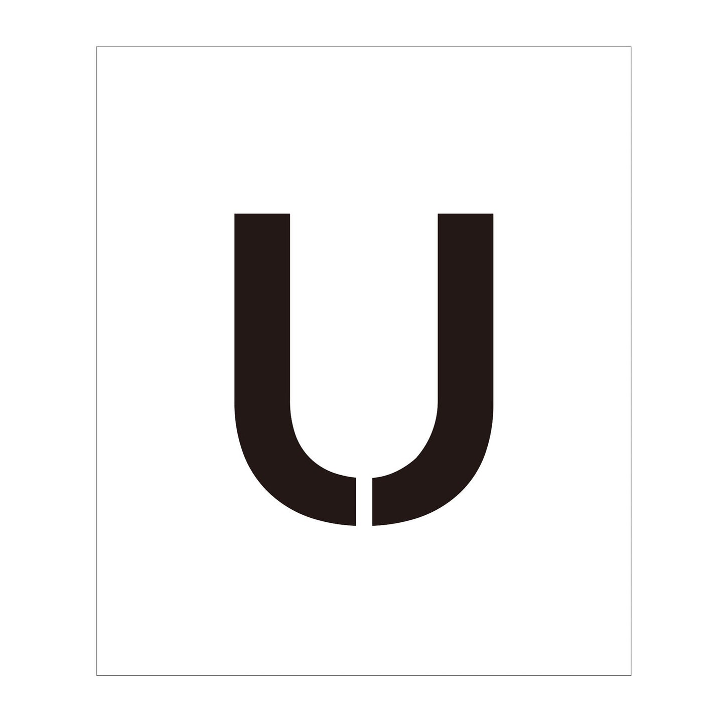 吹付けプレート ステンシル 文字高200 アルファベット U マグネット