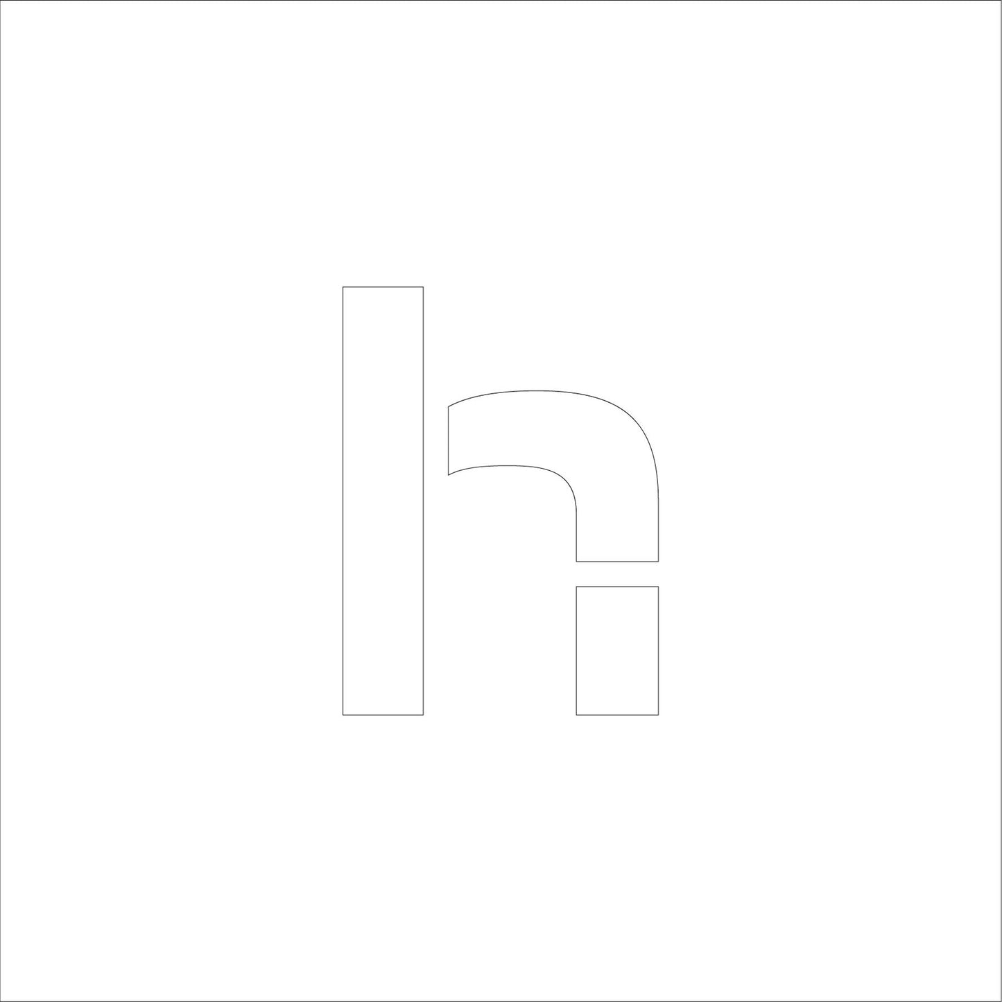 吹付けプレート ステンシル 文字高300 アルファベット小文字h マグネット