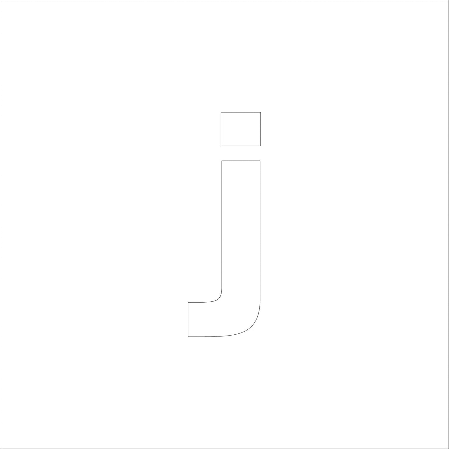 吹付けプレート ステンシル 文字高200 アルファベット小文字j マグネット