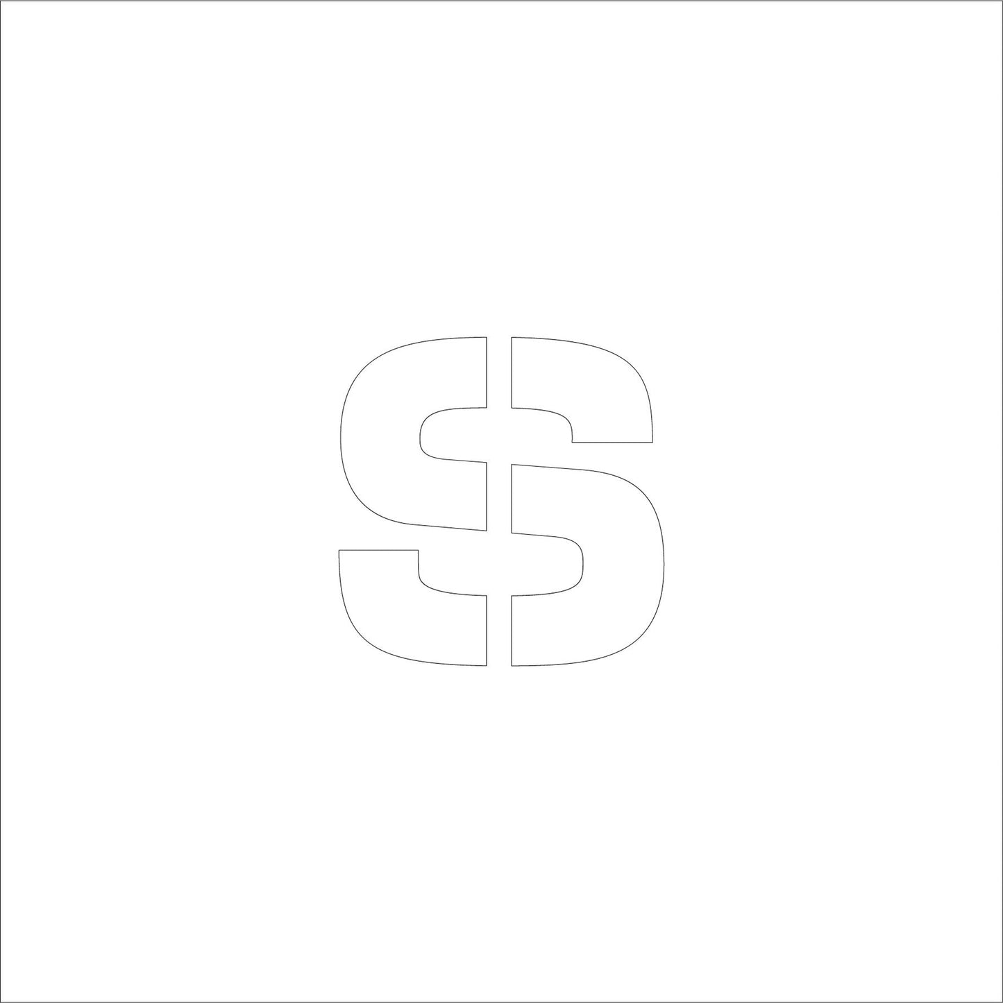 吹付けプレート ステンシル 文字高300 アルファベット小文字s マグネット