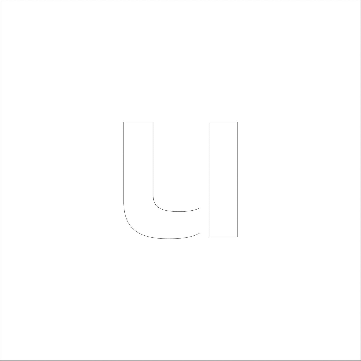 吹付けプレート ステンシル 文字高300 アルファベット小文字u マグネット
